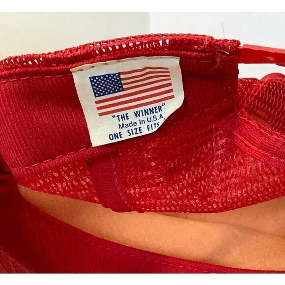 Vintage Agway Red Trucker Hat The Winner Tag Made USA Snapback One Size - Picture 7 of 7